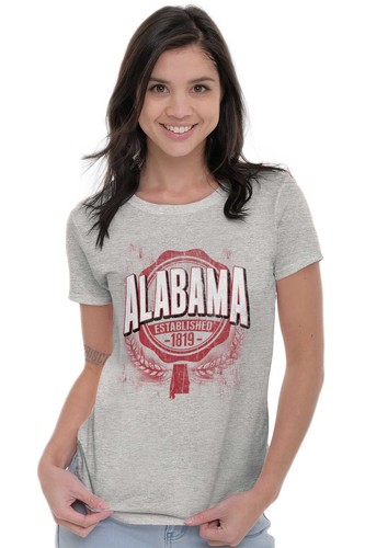 Vintage Distressed Alabama State EST Badge Womens Top Junior Graphic Tee - Bild 6 von 8