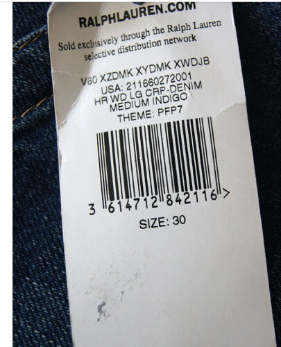 Ralph Lauren Polo High Rise Wide Leg Cropped Denim Sz30 $198.00 - Picture 5 of 11