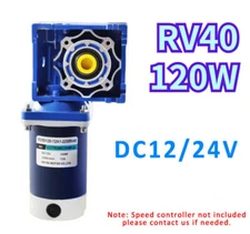 120W RV40 DC 12V/24V Worm Gear Reducer Gearbox Electric Gear Motor High Torque