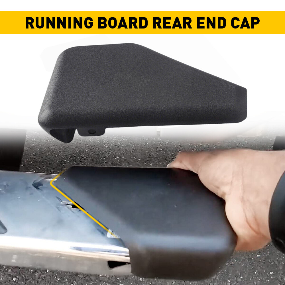 Black Rear Left Driver Side Running Board End Cap for 2015-22 Ford F150