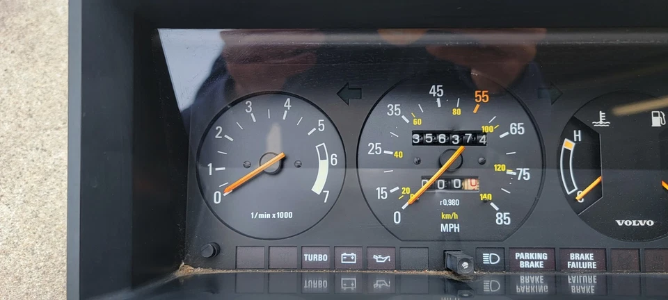 Cuadro de instrumentos Volvo 240 1981-1985 velocímetro turbo GL reloj 242 244 245 Foto 3 de 4