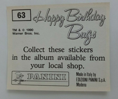 1990 Panini Happy Birthday Bugs (Pick Your Sticker) - Picture 95 of 343