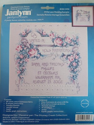 NEU, UNGEÖFFNET, JANLYNN, GEZÄHLTES KREUZSTICH-SET ''WEISSE SPITZE HOCHZEIT MUSTER''.