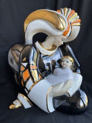 Sammlerstück ARTDECO Porzellan Madonna Harlekin Columbine Figur KASADEN Spanien