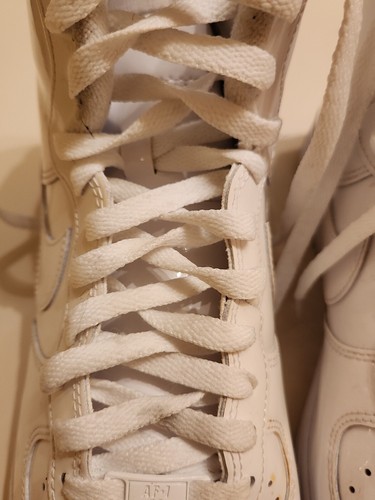 2 Nike Air Force 1 Lot High QS Sheed Triple White 2019 Size 10.5 ID by You - Picture 6 of 18