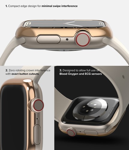 Pour Apple Watch Series 9, 8, 7, SE 45 mm, 40 mm étui protection cadre lunette annulaire - Photo 20 sur 268
