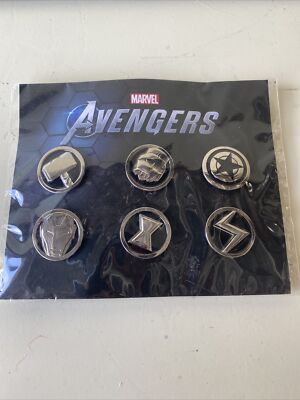 Marvel Avengers Pin Set 2020 Video Game Crystal Dynamics Set 6 Promotional Pins