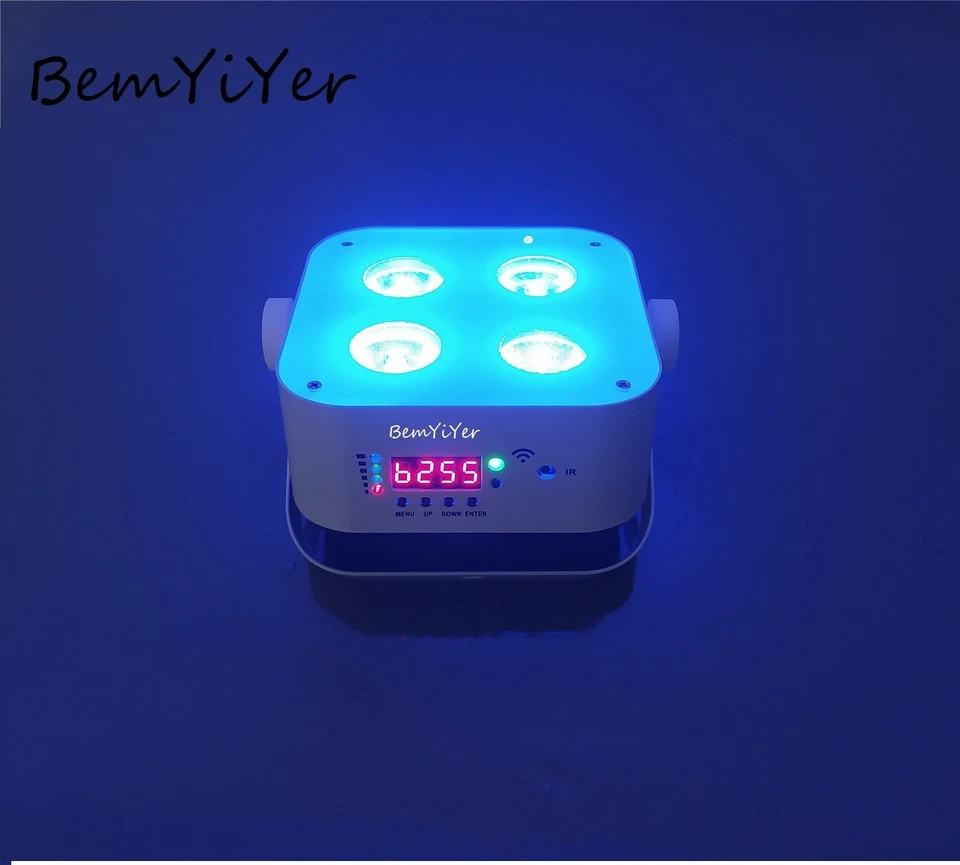 6pack 4x18W rechargeable Battery led Par Uplights DJ Wireless DMX IR RGBWA+UV - Image 3 of 4