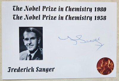 Frederick Sanger original Autogramm Autograph Nobelpreis Chemie AG1591