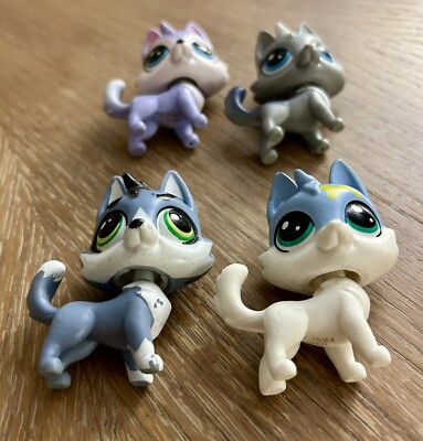 Lots De 6 Chiens Husky Littlest Pet Shop – Authentiques LPS Hasbro, Numéros 68, 174, 358, 487, 1810, 1817