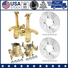 Front Wheel Hubs Steering Spindle Knuckles Brake Discs For ATV Quad Go Kart