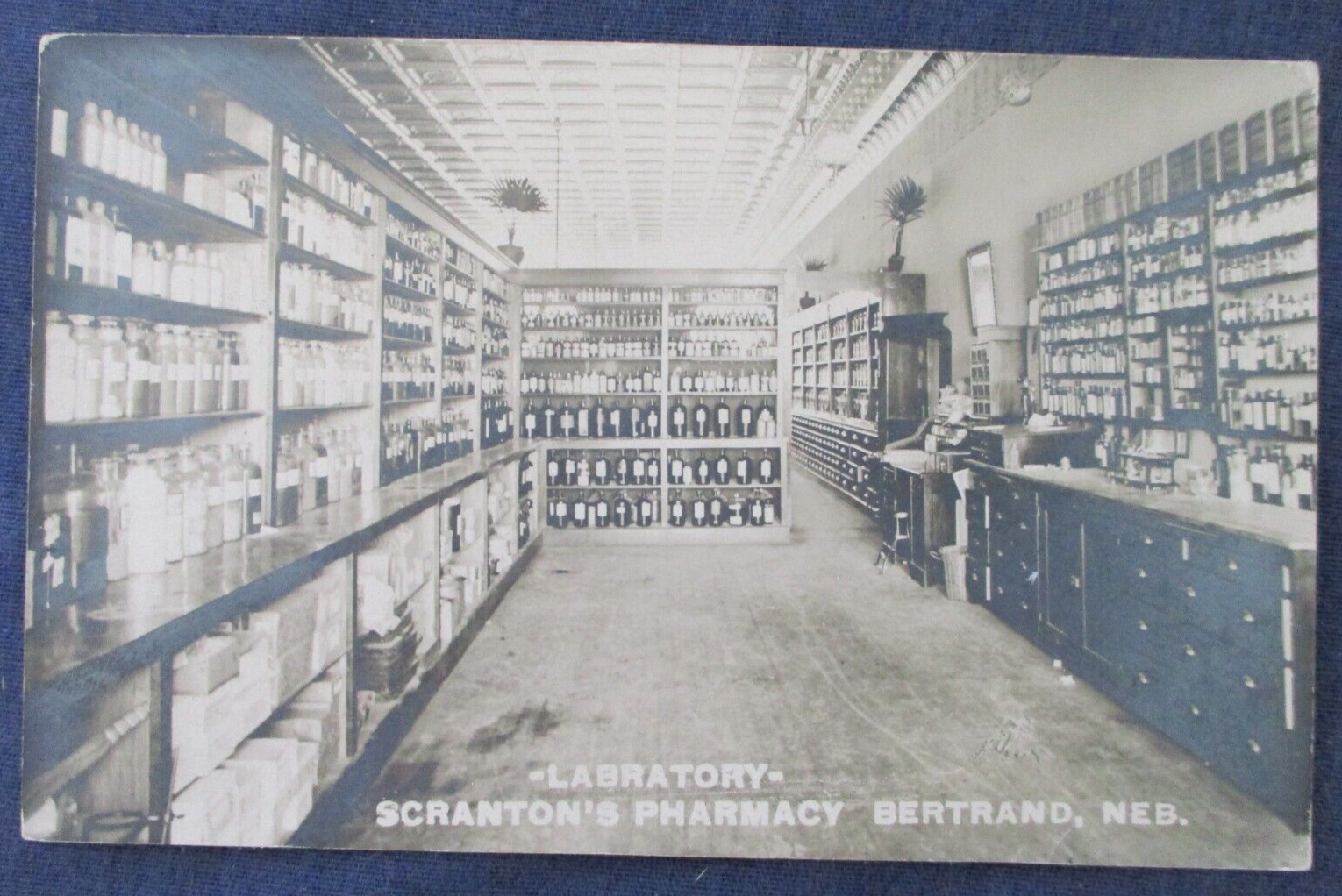 RP Bertrand Nebraska Scranton's Pharmacy Laboratory Interior 1911