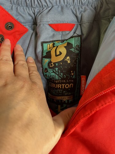 831. burton boys red snow board pants multiple zipper pockets sz L - Picture 5 of 8