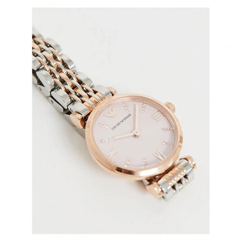 NEW Genuine EMPORIO ARMANI Rose Gold Pink Dial 28mm Two Tone Women Watch AR11223 - Picture 5 of 5
