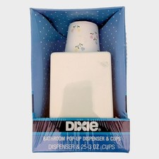 DIXIE Bathroom Pop-Up Dispenser Cups 1988 Vintage 80s Floral Flower Sealed New