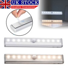 Wardrobe Light PIR Motion Sensor Wireless Battery Powered Night Lam Wall 10 LED