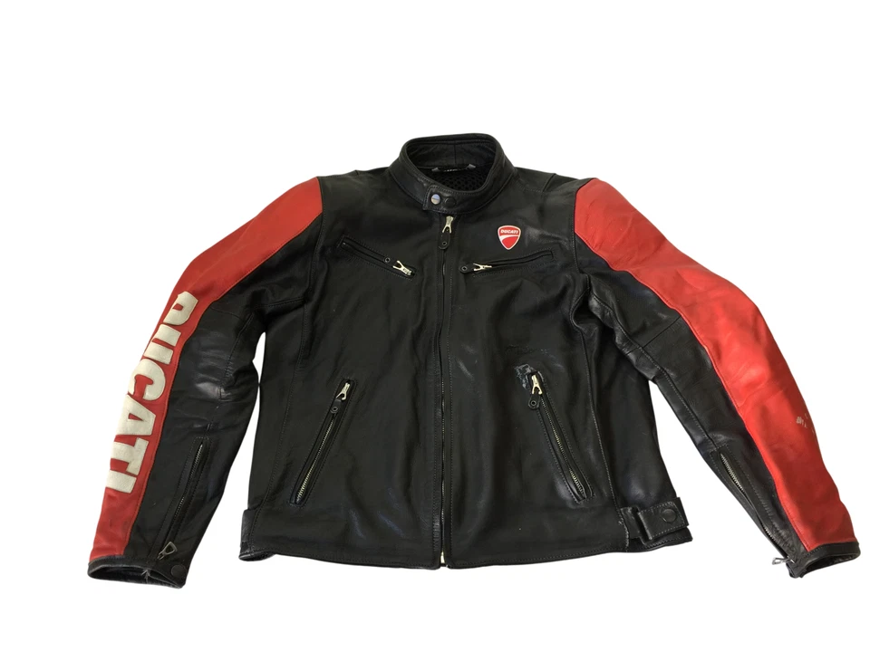 Ducati Veste Moto Homme En Cuir Noir Taille 52 Neuf Origine Cod 5 - Photo 1/4