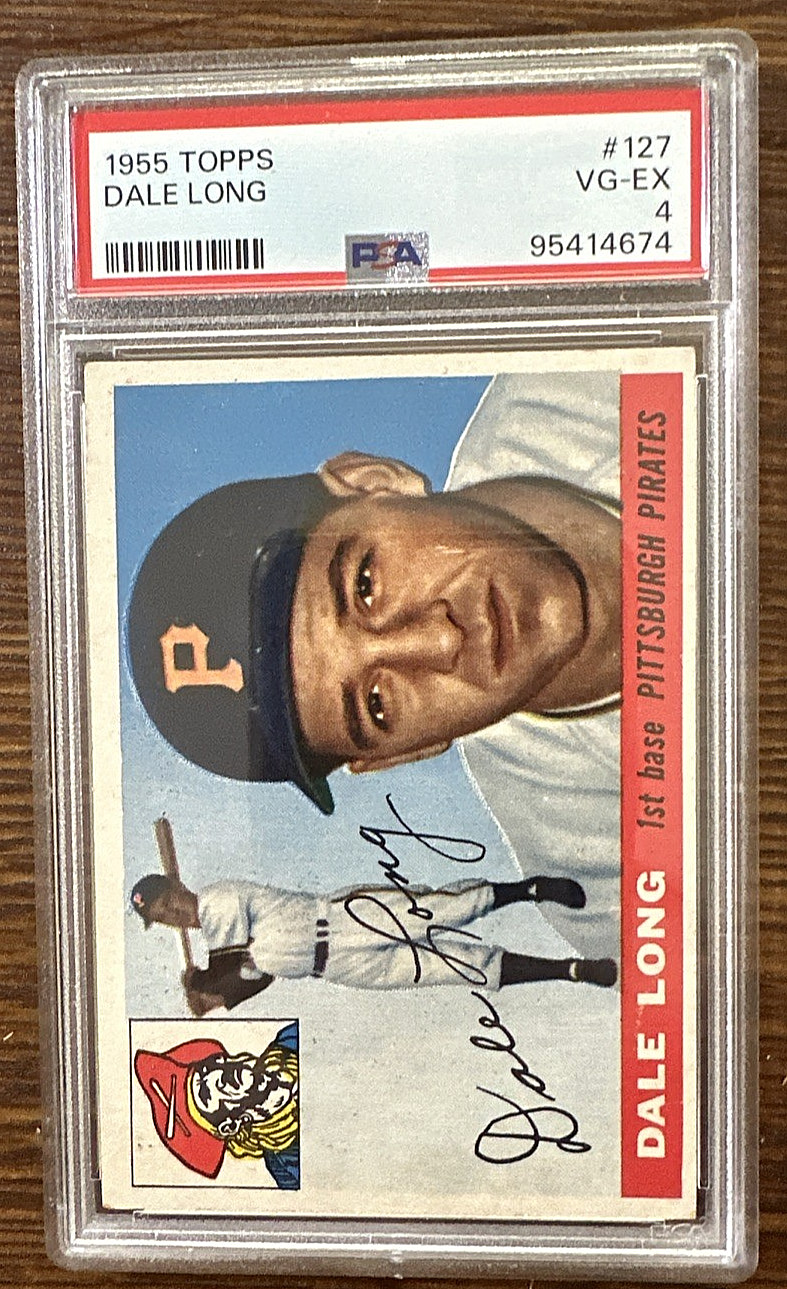 1955 Topps  #127  Dale Long Pittsburgh Pirates  PSA 4  VG - EX recent grade 💥⚾