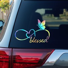 Blessed Butterfly Infinity Heart Decal 8.6 x 5.8" Waterproof Viny