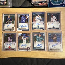 Bowman Chrome Auto Lot Of 8 - 1st & Mojo - Royals Red Sox Dodgers Mariners