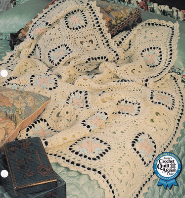 Crochet Afghan Pattern VICTORIAN FLOWERS Instructions Annie's Club