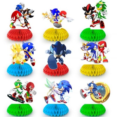 Sonic Honeycomb Centerpieces 3D Sonic Kinder Party Deko Tischdeko Mitgebsel 