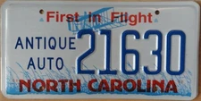 NOS 1998 North Carolina Antique Auto license plate 21630