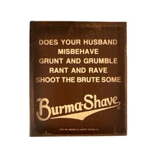 Vintage Burma-Shave Sign 5.5”x6.5” Burma-Shave Wooden Advertisement Sign Plaque