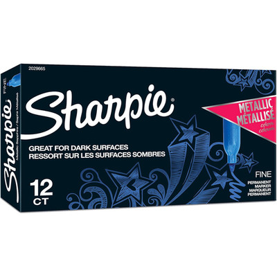 Sharpie Metallic feine Permanentmarker 12er Pack saphirblau kräftige Tinte langlebig