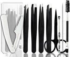 Tweezers for Women Facial Hair Eyebrow Kit Tweezer Set Black Removal Tweezers Pr