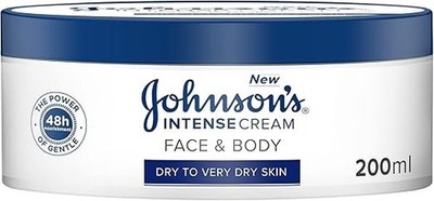 1X Johnson's Intense Cream Face & Body Dry to Very Dry Skin 200ml Vitamin E