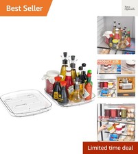 Clear Refrigerator Lazy Susan Turntable,11.9''x10.2'',Square Fridge Turntable...