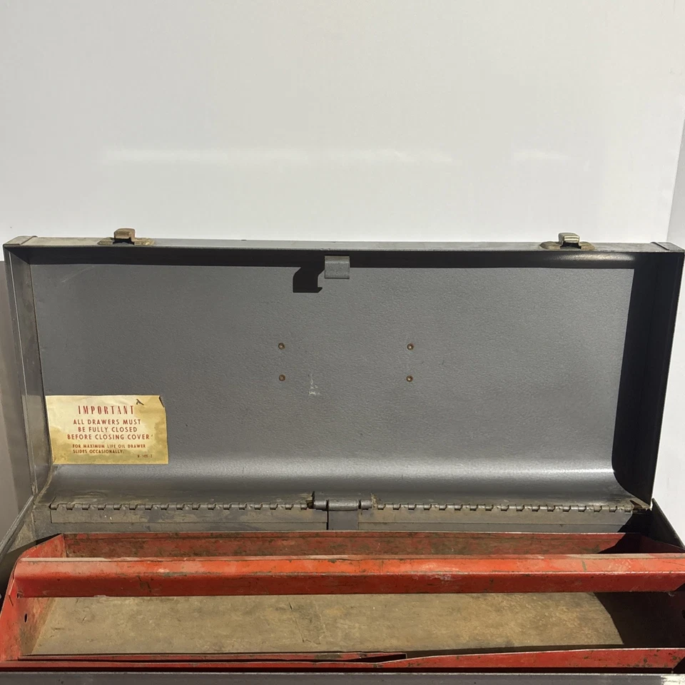Craftsman 20" Portable Carrying Tool Chest Box Steel 2 Draw 65336 Vtg USA READ! - Image 2 of 4