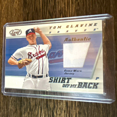 Leaf Certified Materials 2002 Tom Glavine Shirt Off My Back SB 12 Braves 1/1