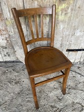 Chaise Bistrot Ancienne LUTERMA Bois Assise Thermoformée Vintage #D801