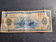 1942 CURACAO PAPER MONEY - 2 1/2 GULDEN BANKNOTE As Shown!  OFFER!