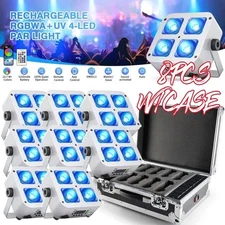 LED 4x25W RGBWA+UV Battery Powered WIRELESS DMX Par Can DJ Uplighting Up Light