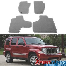 Fits 08-13 Jeep Liberty Car Floor Mats Liner Front Rear Grey Carpets 4pc Nylon Fits 08-13 Jeep Liberty Car Floor Mats Liner Front Rear Grey Carpets 4pc Nylon