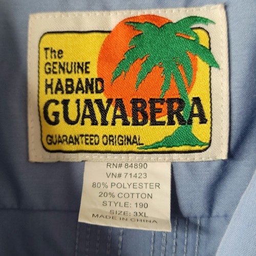 Haband Guayabera Hemd Herren Gr. 3XL Blau Frontreißverschluss Kurzarm 4 Fronttaschen - Bild 6 von 11
