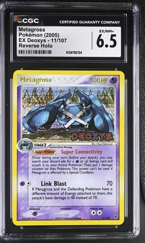 CGC 6.5 EX/NM+ Metagross 11/107 EX Deoxys Reverse Holo Stamped Pokemon Card