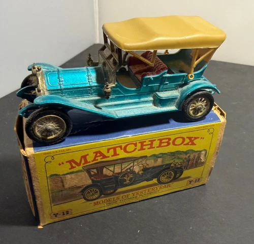 Vintage Original Boxed Lesney Matchbox #Y-12 1909 Thomas Flyabout Die-Cast Car
