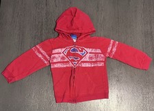 Red Superman Logo Hoodie Boys Size 4