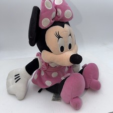 Vtg Disney Minnie Mouse Plush Stuffed Toy Pink Bow Heels Polka Dot Dress 18  W1