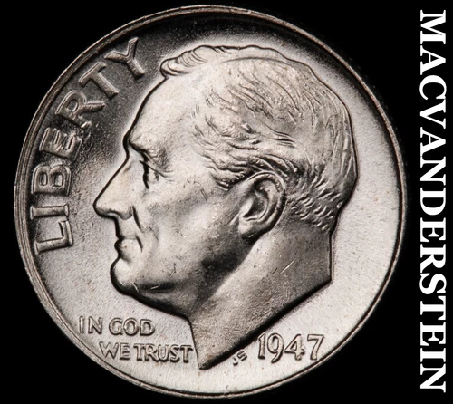 1947 Roosevelt Dime- Silver- Choice Gem Brilliant Uncirculated Luster #i8995