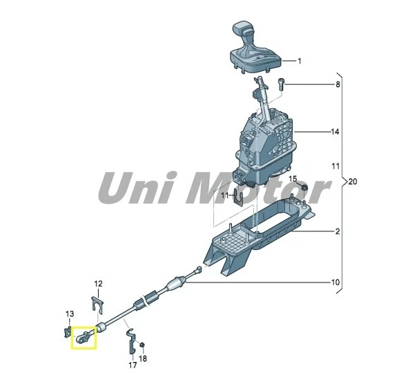 OEM Shift cable end link 5K1713025 For Audi A1 2011-2014 A3 2008-2014 TT 2012-14 - Image 3 of 4
