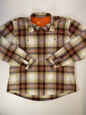 Eddie Bauer Travex Men  s 2XL Classic Fit Plaid Flannel Button-Up Shirt