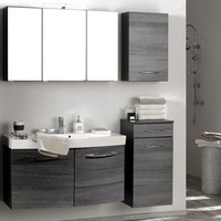 Komplett Badezimmer Set In Eiche 100Cm Waschtisch Led Spiegelschrank BadmöBel