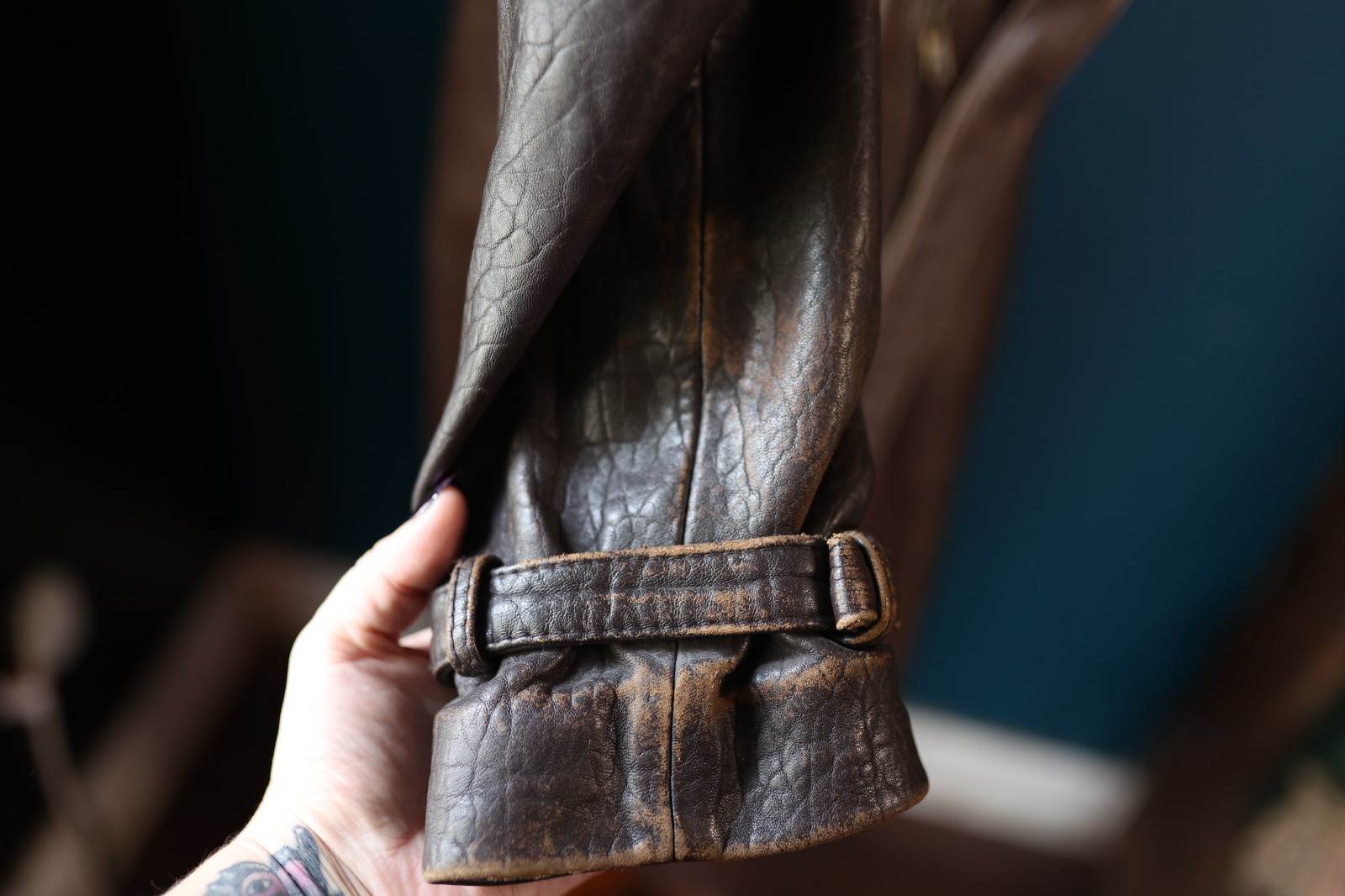 Vintage 70s Bermans Brown Trench Coat Men 40 Zip Button Belt Western Steampunk