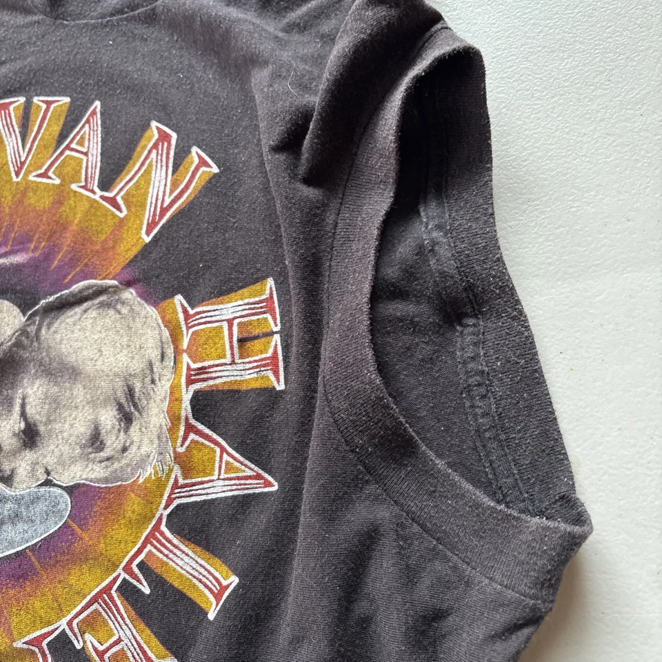 VINTAGE 1984 VAN HALEN SMOKING BABY TOUR T SHIRT 80s 84 ROCK CONCERT RARE - Image 4 of 4