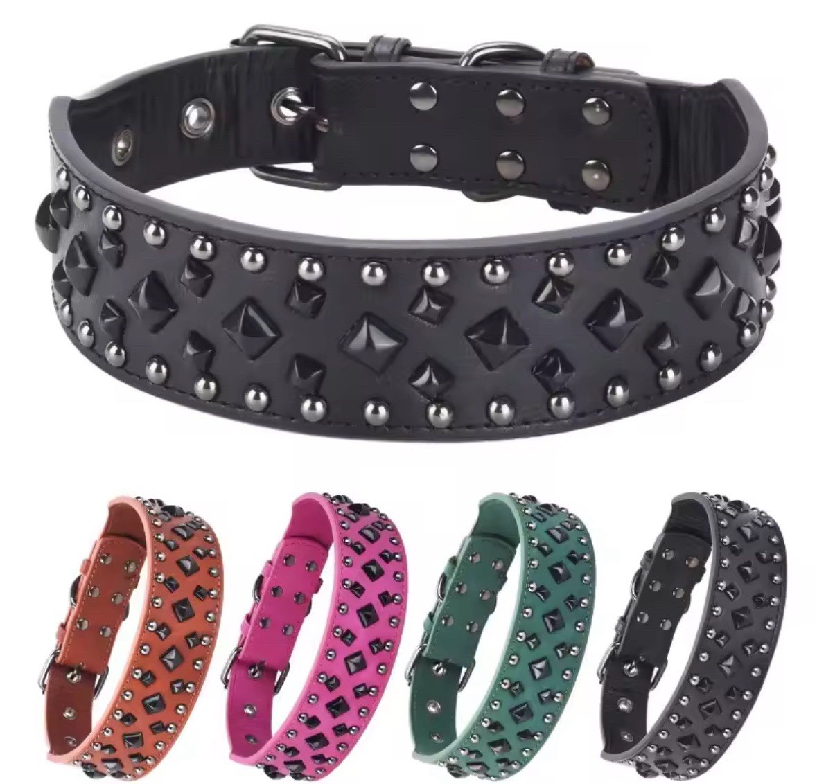 Collier pour chien avec strass colorés pour balade chic en ville L